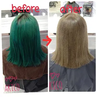 ミディアム カラー LUXBE GALLERY なんば駅前店所属・ラックスビーギャラリ ー AKICOのヘアスタイル