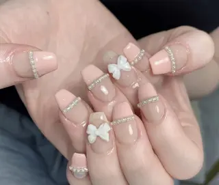 ネイル Kaka_ パラジェル、長さだしのネイルデザイン