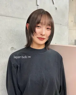 ミディアム カコ/レイヤーカット ヘアアレンジのヘアスタイル