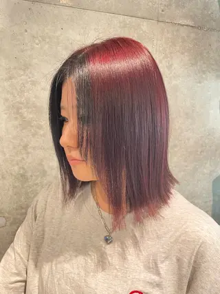 ミディアム カラー 艶カラー💙/狩野 遥のヘアスタイル