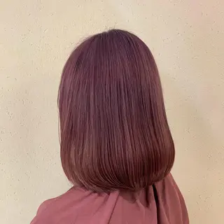 ミディアム カラー Blue 髪質改善 💎松藤 莉奈のヘアスタイル