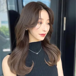 ロング カラー 韓国ヘア♡ 顔まわりカットayaのヘアスタイル