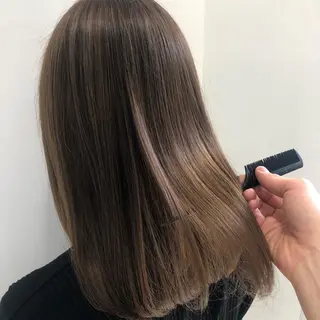 セミロング コテ巻き風パーマ/ 髪質改善/河島恭平のヘアスタイル