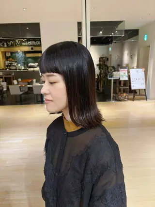 ミディアム ショート/ミニボブ マンツーマン/マユコのヘアスタイル