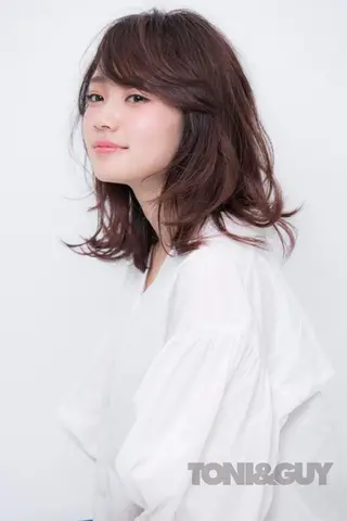 ミディアム カラー パーマ 橋口 晃典のヘアスタイル