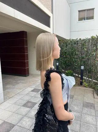 ミディアム カラー siro所属・ハイトーン美容師🐳 神崎 源のヘアスタイル