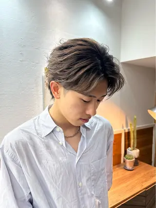 パーマ メンズ シャドウパーマ/ 波巻パーマYu-Kiのヘアスタイル