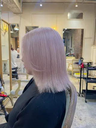 ミディアム カラー 似合わせハイトーン 🍯ayumi🍯のヘアスタイル