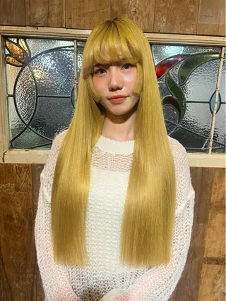 ロング ハイトーンカラー🍑 心斎橋のヘアスタイル