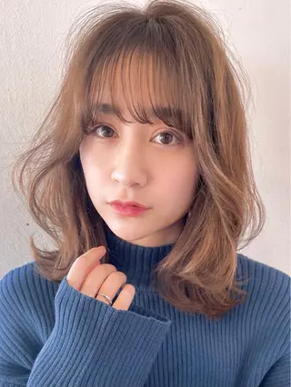 ミディアム レイヤー/顔周り 田山　穂波のヘアスタイル