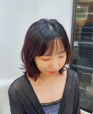 ミディアム カラー atelier doux dimanche（アトリエ・ドゥー・ディマンシュ）所属・Fukamiレイヤー 透明感カラーのヘアスタイル