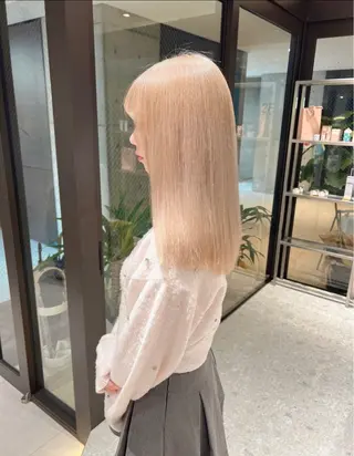 ロング カラー ダブルカラー 韓国ヘアKYONのヘアスタイル