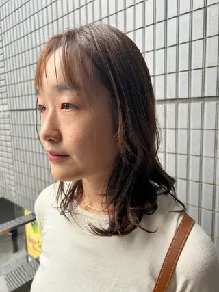 セミロング 横浜カラー/パーマ/ SAKI💫のヘアスタイル