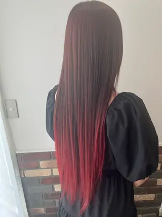 ロング カラー ボブ🍊暖色カラー 浅草【Bob美容師】のヘアスタイル