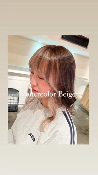 ロング カラー ハイライト/インナー /ブリーチ/レイヤーのヘアスタイル