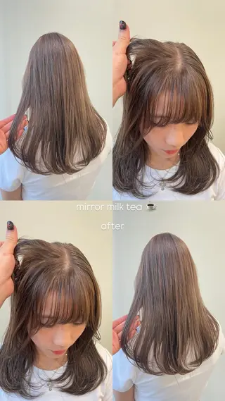 セミロング カラー tomu/天神大名/ 透明感カラー🐧のヘアスタイル