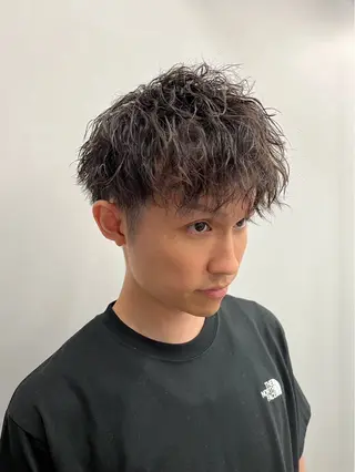 ショート パーマ メンズ ニュアンスパーマ/ ウルフ/ときなのヘアスタイル