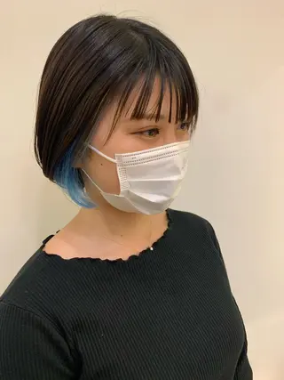 ショート ブリーチ/ウルフ ハッシュカット/石山のヘアスタイル