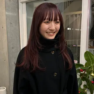 ロング casane所属・暖色・前髪カット 🎗️佐藤ゆみこのヘアスタイル