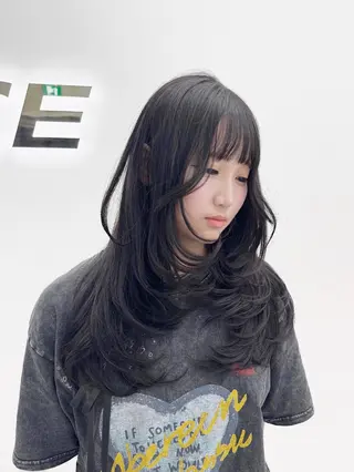 ロング 🤍韓国暗髪 レイヤー🤍きょうのヘアスタイル