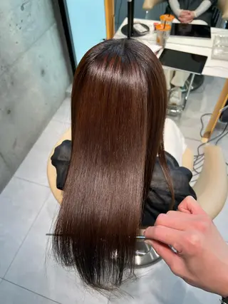 ロング 福岡縮毛矯正✨️ ストレート 向井和輝のヘアスタイル