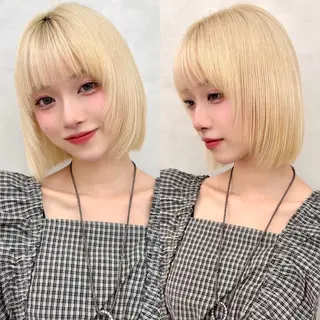 ショート 学割🍒韓国風カット 縮毛矯正市川悟のヘアスタイル