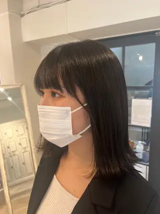 ミディアム ミカ/名駅/レイヤー /ブリーチなしカラーのヘアスタイル