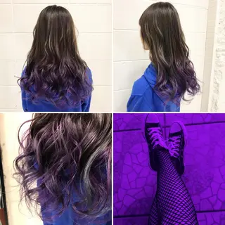 ロング カラー "PEPPU "所属・派手髪、ハイトーン ショートヘアShinのヘアスタイル