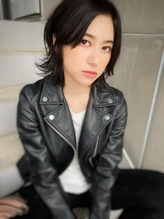 ミディアム カラー ヘアアレンジ たなか ちあきのヘアスタイル