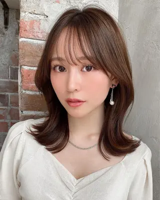 ミディアム 🧡くびれヘア/前髪 顔周り🧡久原結衣のヘアスタイル