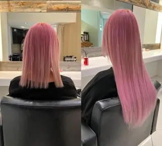セミロング カラー 🌈カラーとエクステ 🌟エクステのヘアスタイル