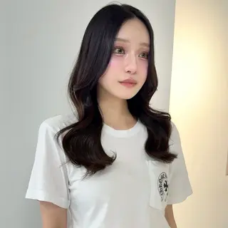 セミロング カラー 髪質改善/縮毛矯正 ViVIEのヘアスタイル