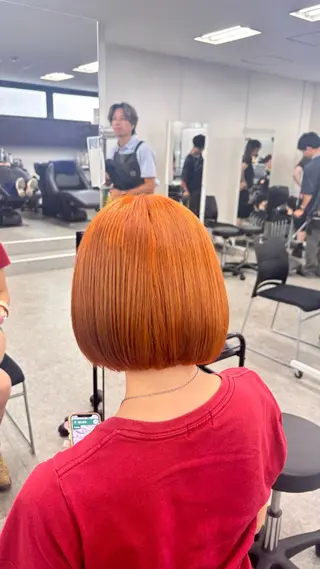 カラー 夏カラーオレンジ ヘアーひめな🫧のヘアスタイル