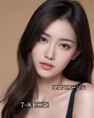 セミロング カラー 韓国ヘア♡ 顔まわりカットayaのヘアスタイル