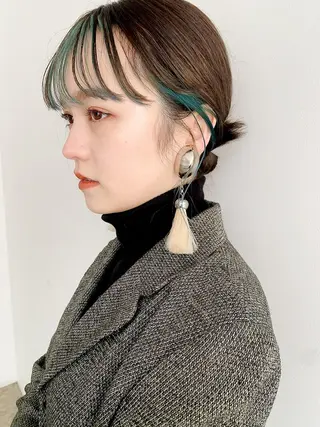 ミディアム カラー パーマ ヘアアレンジ メンズ ハイトーン/レイヤー 🌸さくらのヘアスタイル