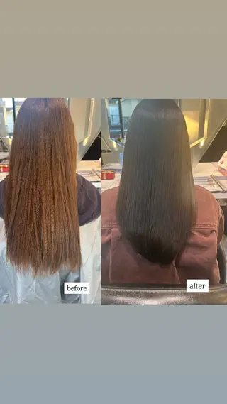 ロング カラー 縮毛矯正・癒し ヘッドスパ🧸心菜のヘアスタイル