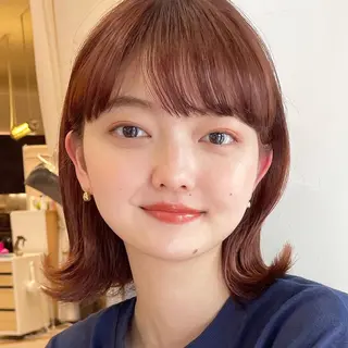 ミディアム カラー OAK 学芸大学所属・秋葉萌　透明感カラー /レイヤー/ボブ♡のヘアスタイル
