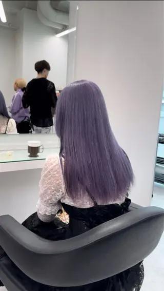 ロング カラー ヘアアレンジ ハイトーン艶カラー 🤍ゆうひのヘアスタイル