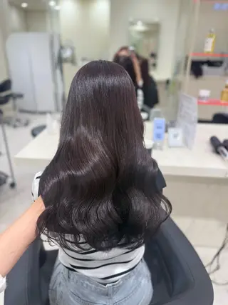 ロング 🤎🎀ブリーチなし ピンクラベンダー🧸のヘアスタイル