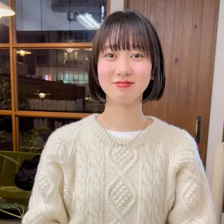 ミディアム クロスパーマ× 透明感カラー✂︎のヘアスタイル