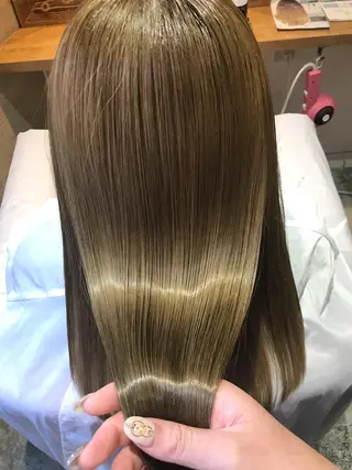 ロング カラー 髪質改善×矯正🫧 韓国ヘアasamiのヘアスタイル