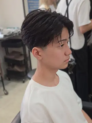 メンズ ミディアム Lapis 名古屋駅前店所属・LEN名古屋/パーマ メンズ特化美容師のヘアスタイル