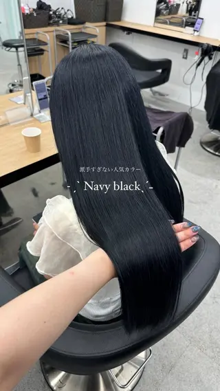 ロング カラー 暗髪🩶ラベンダー/ ブルー/ユウナ🤍のヘアスタイル