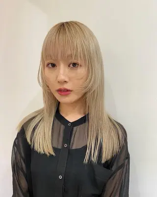 ロング レイヤーカット/栄/ 顔周り/キトウモエノのヘアスタイル