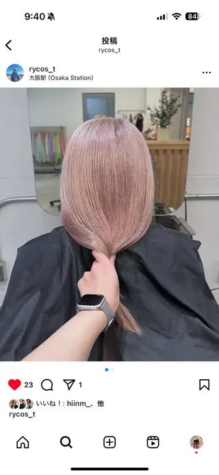セミロング カラー 坂本 圭太朗のヘアスタイル