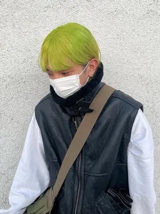 ミディアム ☀️コミヤマミユ☀️ /パーマ/ハイトーンのヘアスタイル