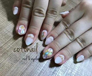 セミロング ネイル ツメトマツゲ .のネイルデザイン