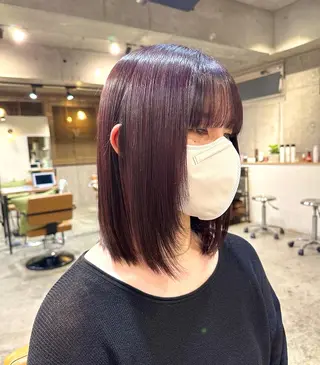 カラー 韓国レイヤー・ボブ/ 暖色⭐️優香⭐️のヘアスタイル