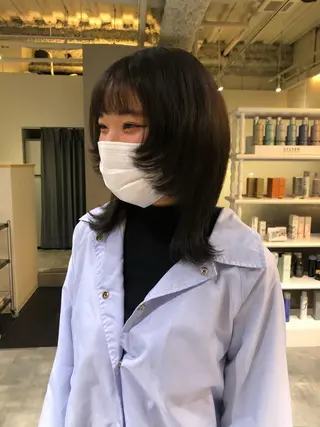 ミディアム カラー ショート/パーマ/ カラー/FUKOのヘアスタイル