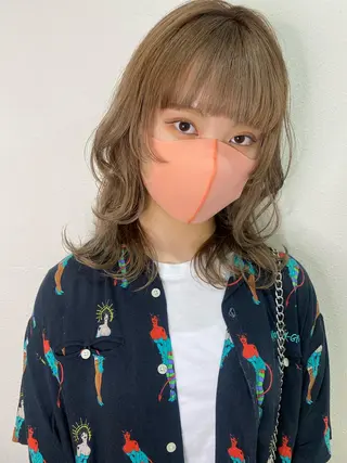 ミディアム ハイトーンカラー🍑 心斎橋のヘアスタイル